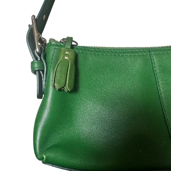 Coach Vintage Y2K Leather Green Hampton Baguette Shoulder Bag - Picture 3 of 7